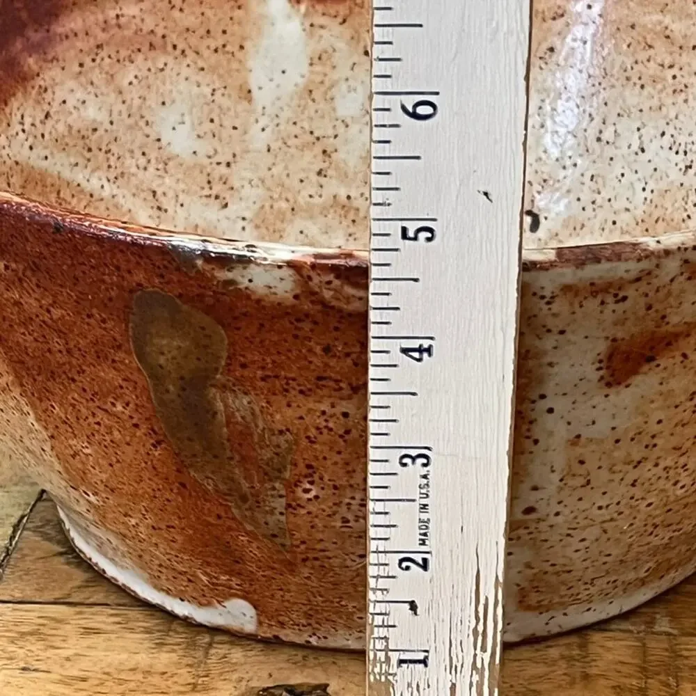 Vintage Handmade Studio Art Pottery Ceramic Bowl 10.25